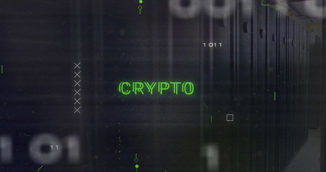 Digital Cryptocurrency Concept with Server and Data Interface