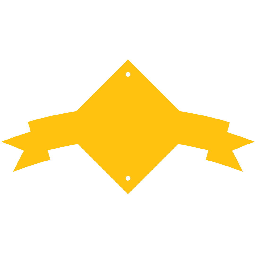 Yellow Vector Ribbon Badge Design on Transparent Background