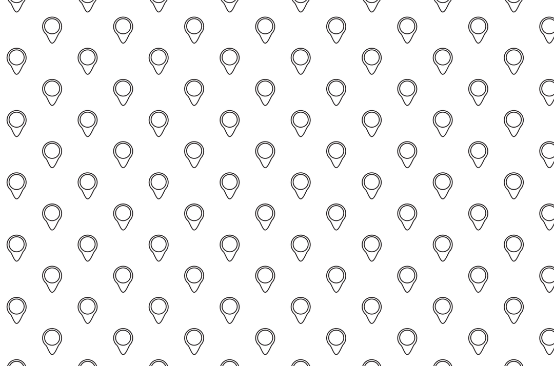 Digital location pin pattern on transparent background