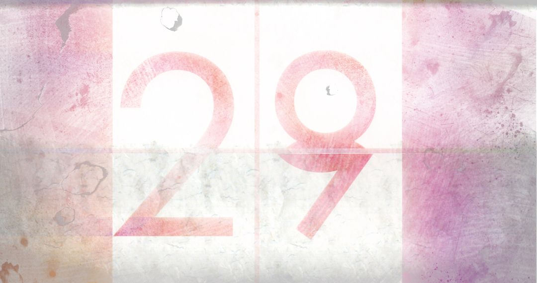 Distressed Number 29 on Pink Background Art