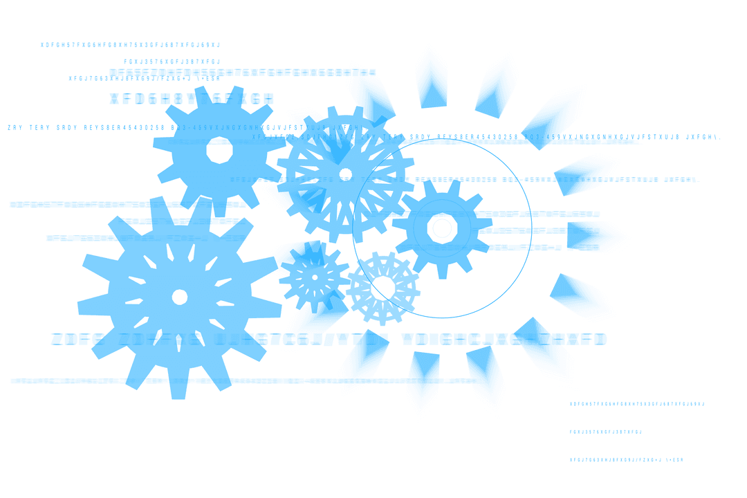 Blue Mechanical Cogs on Transparent Background Illustrating Workflow Process - Download Free Stock Images Pikwizard.com