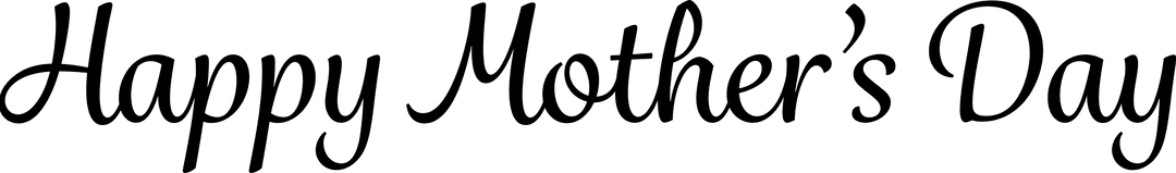 Happy Mother's Day Typography on Transparent Background