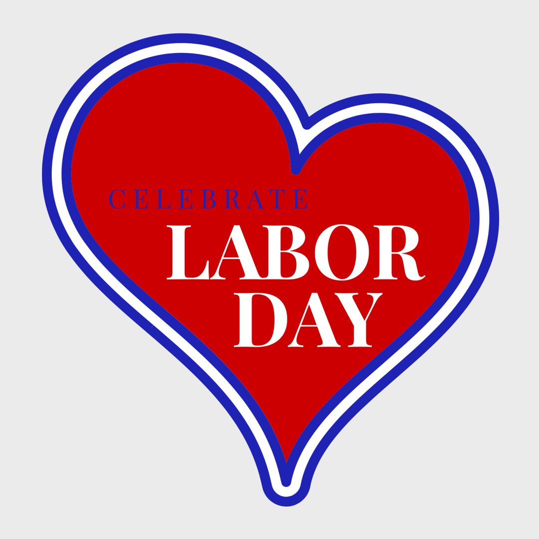 Heart-Shaped Labor Day Celebration Graphic Banner