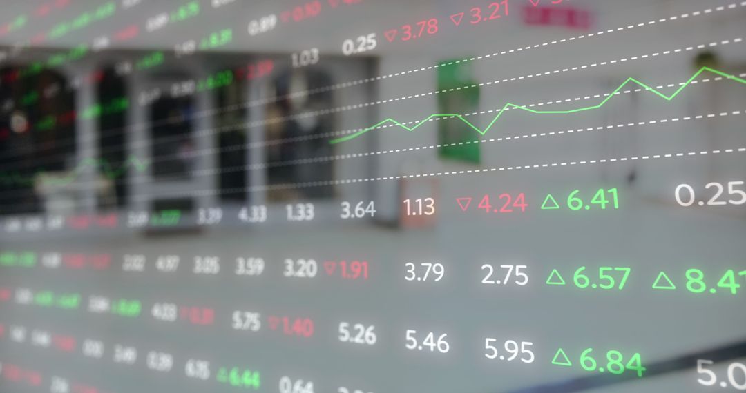 Financial Stock Market Data Display During Business Day
