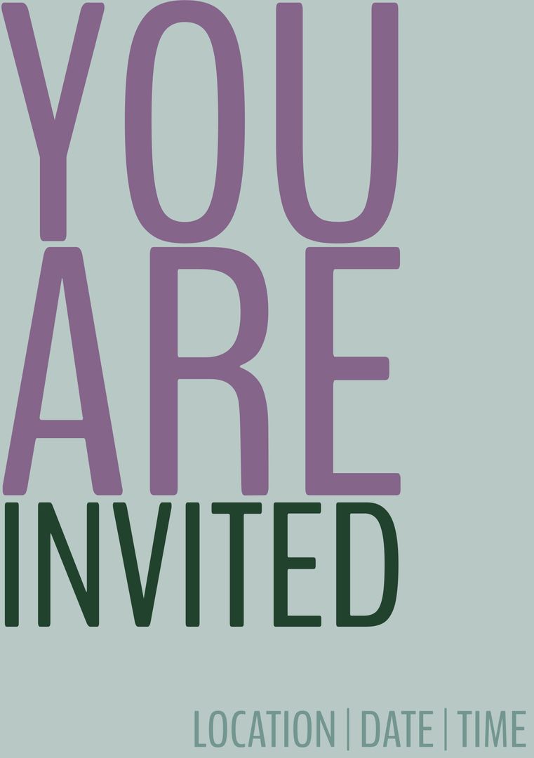 Modern Invitation Design with Bold Typography