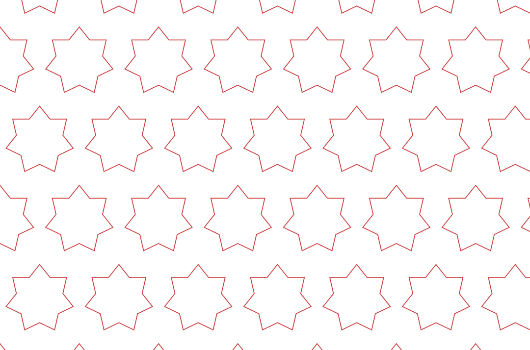 Seamless Red Star Line Pattern on Transparent Background