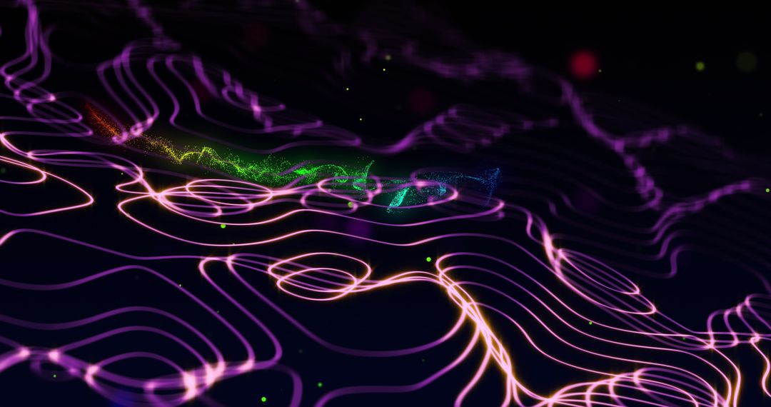 Dynamic Conceptual Digital Network with Vibrant Light Trails