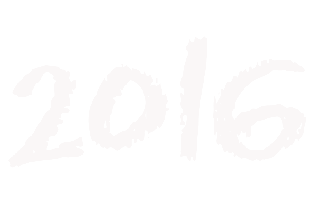 Digital Illustration of 2016 on Transparent Background