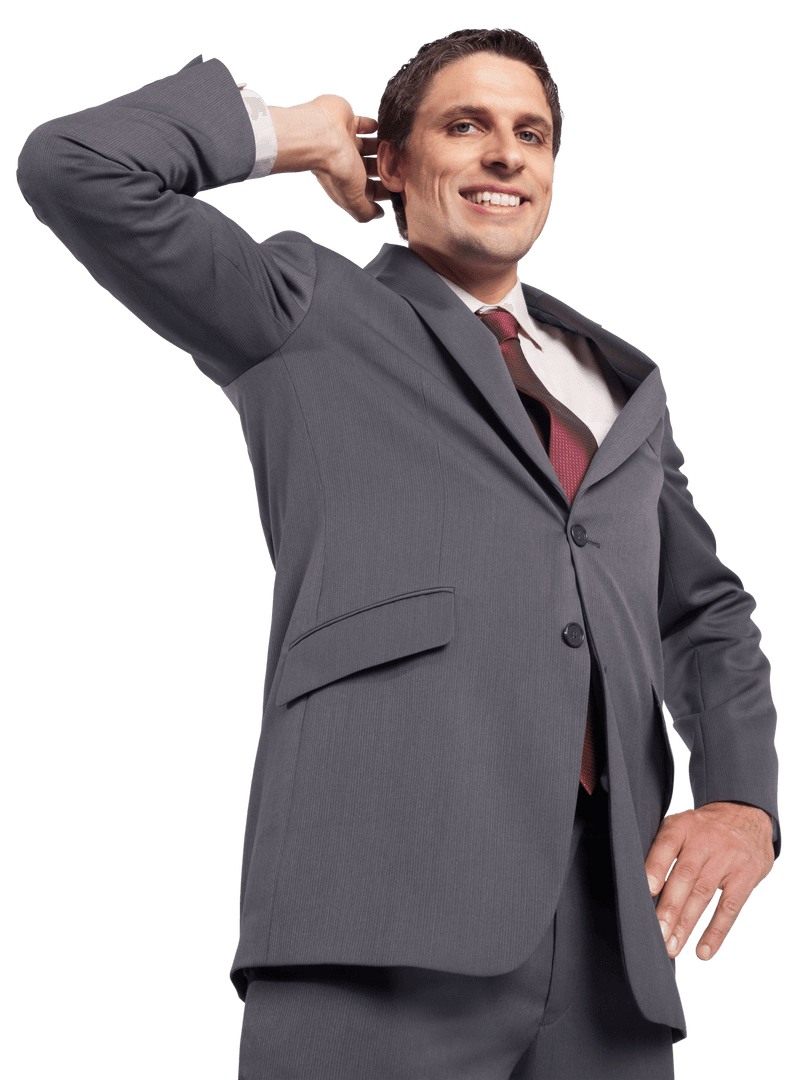 Confident Businessman Smiling on Transparent Background