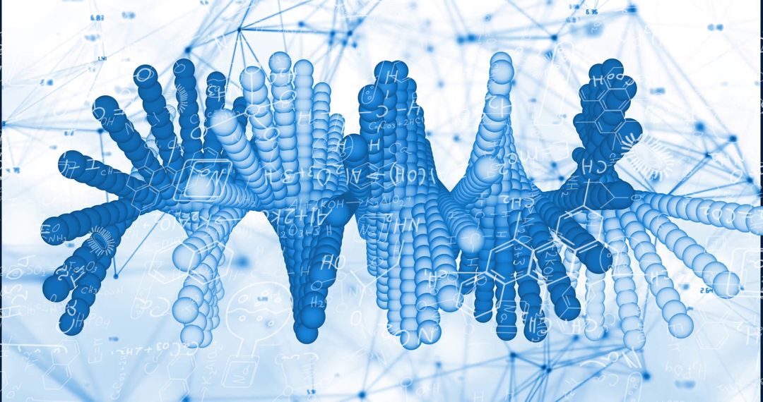 Abstract 3D Molecular Structures with Chemical Formulae