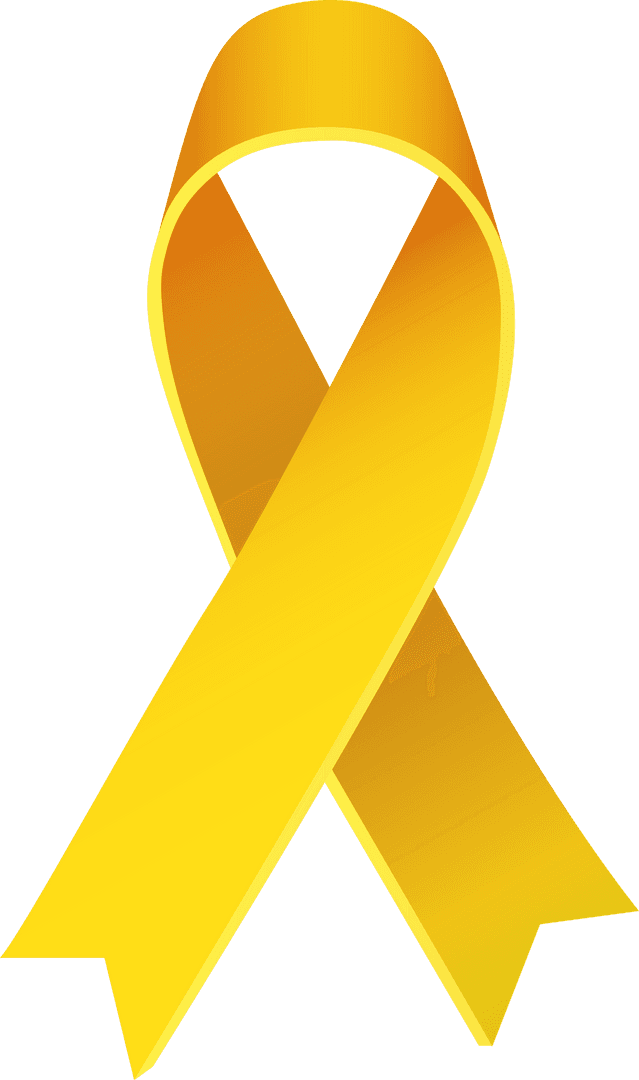 Yellow Ribbon Symbol Illustration on Transparent Background