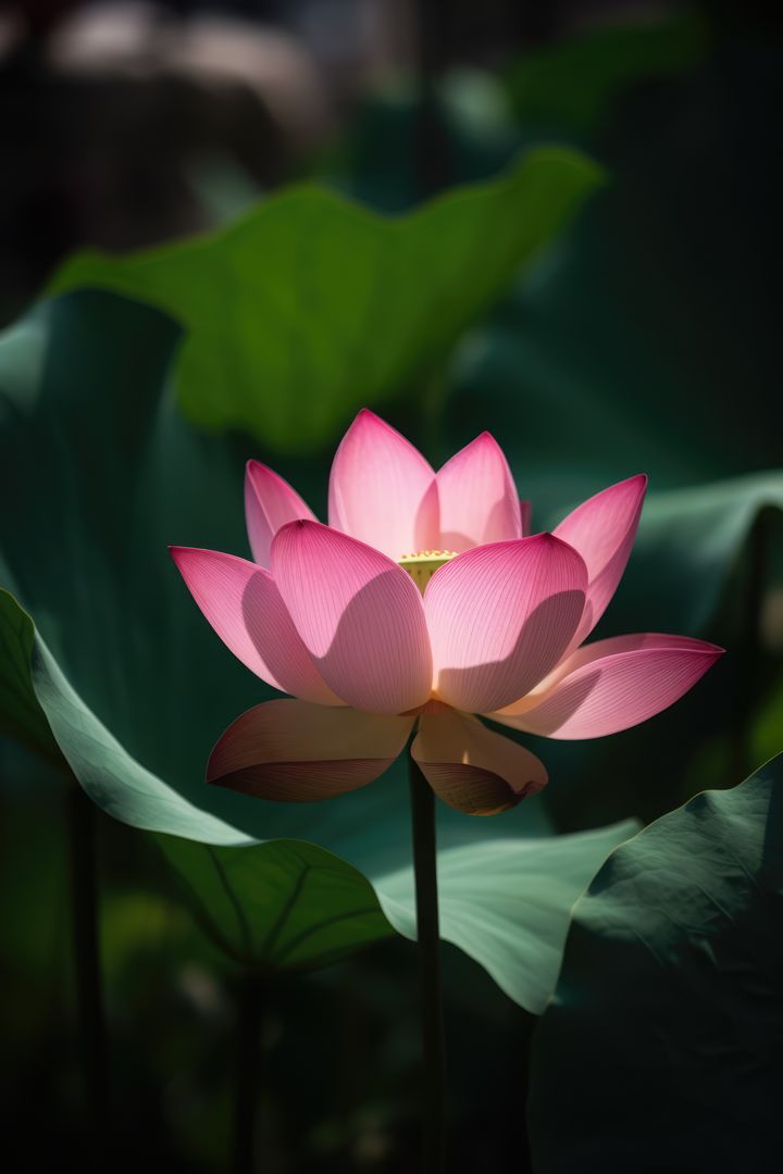Beautiful Pink Lotus Flower Blooming in Natural Sunlight - Free Images, Stock Photos and Pictures on Pikwizard.com