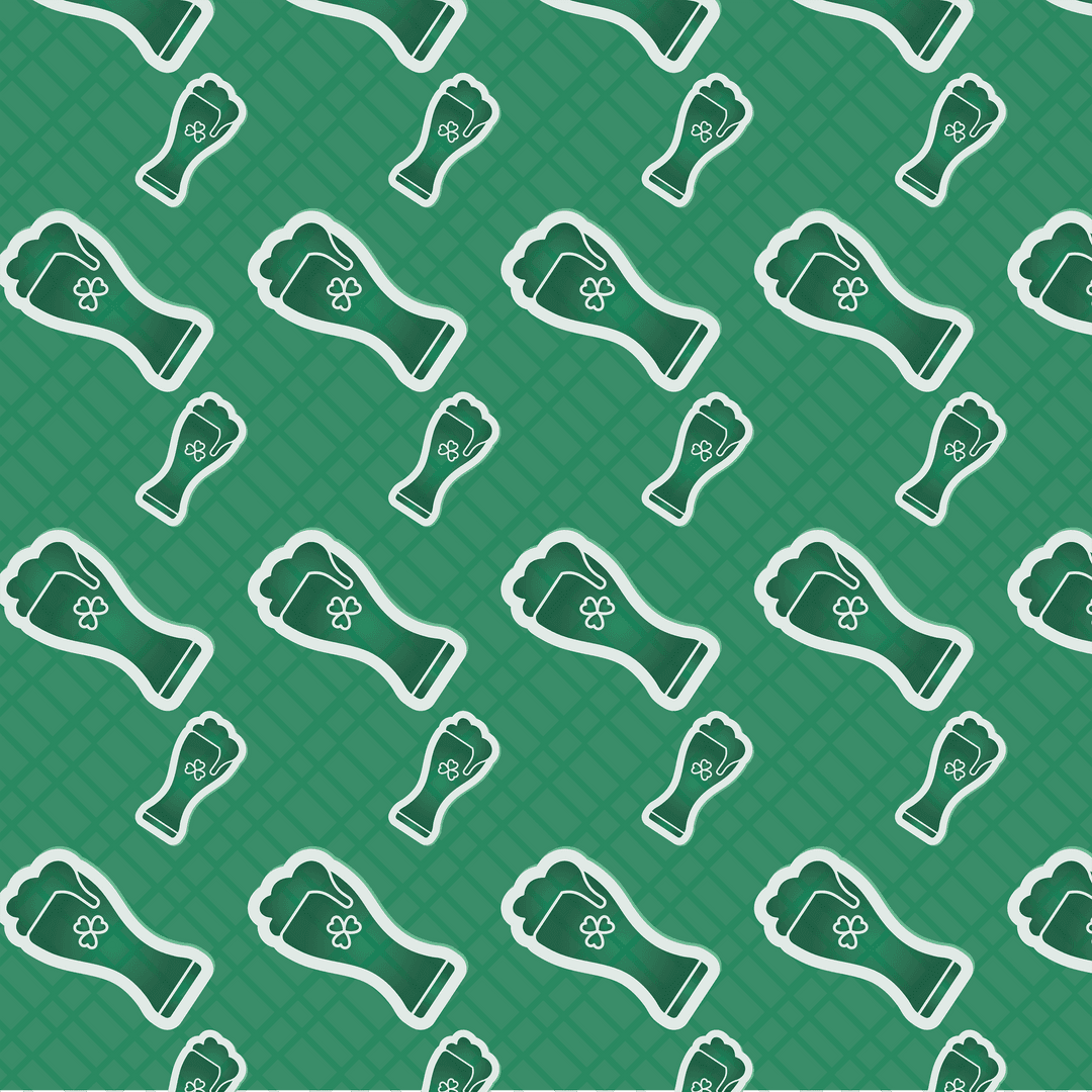 Green Beer Glasses With Clover Pattern Transparent Design