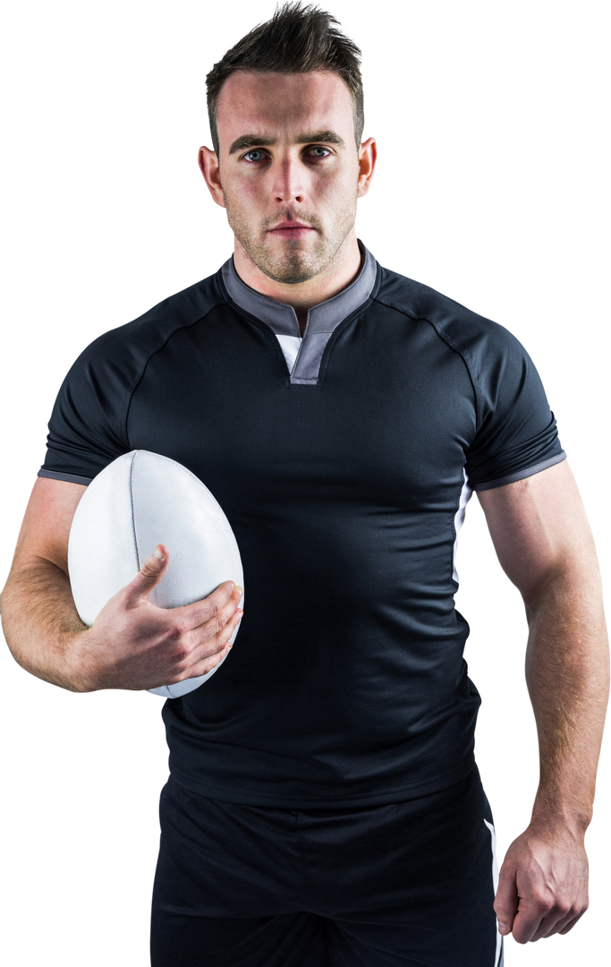 Confident Rugby Player Holding Transparent Ball - Download Free Stock Images Pikwizard.com