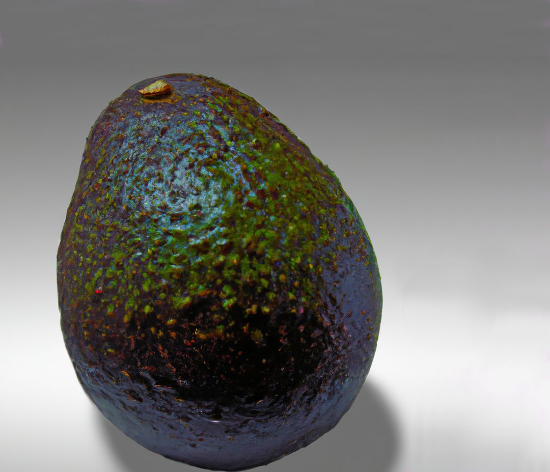 Fresh Whole Avocado with Dark Skin Isolated on Gray Background - Free Images, Stock Photos and Pictures on Pikwizard.com