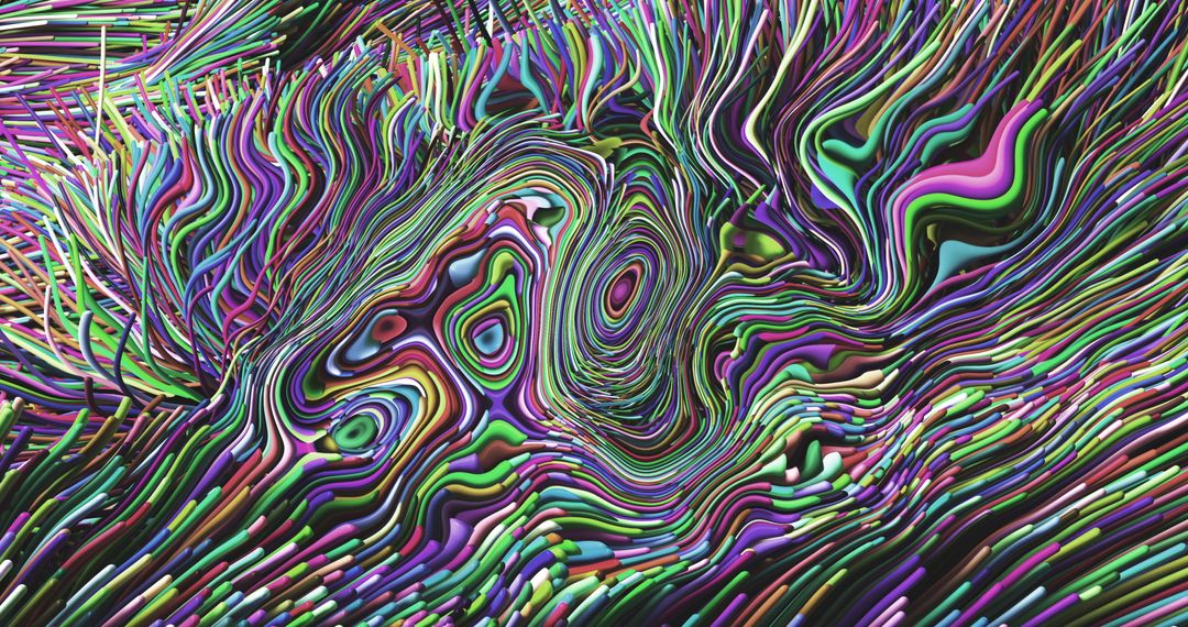 Colorful Liquid Metal Texture with Flowing Abstract Lines