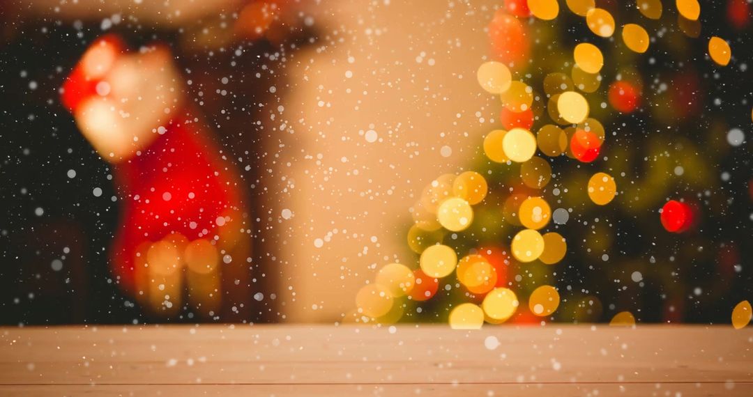 Blurred Tree Surrounded by Snow