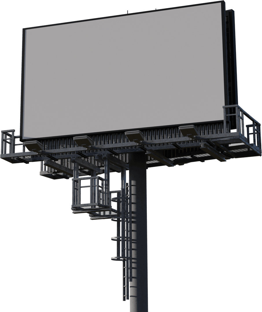 Transparent Blank Billboard Advertisement with Copy Space