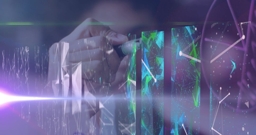 Digital Innovation: Manipulating Nodes on Futuristic Panel