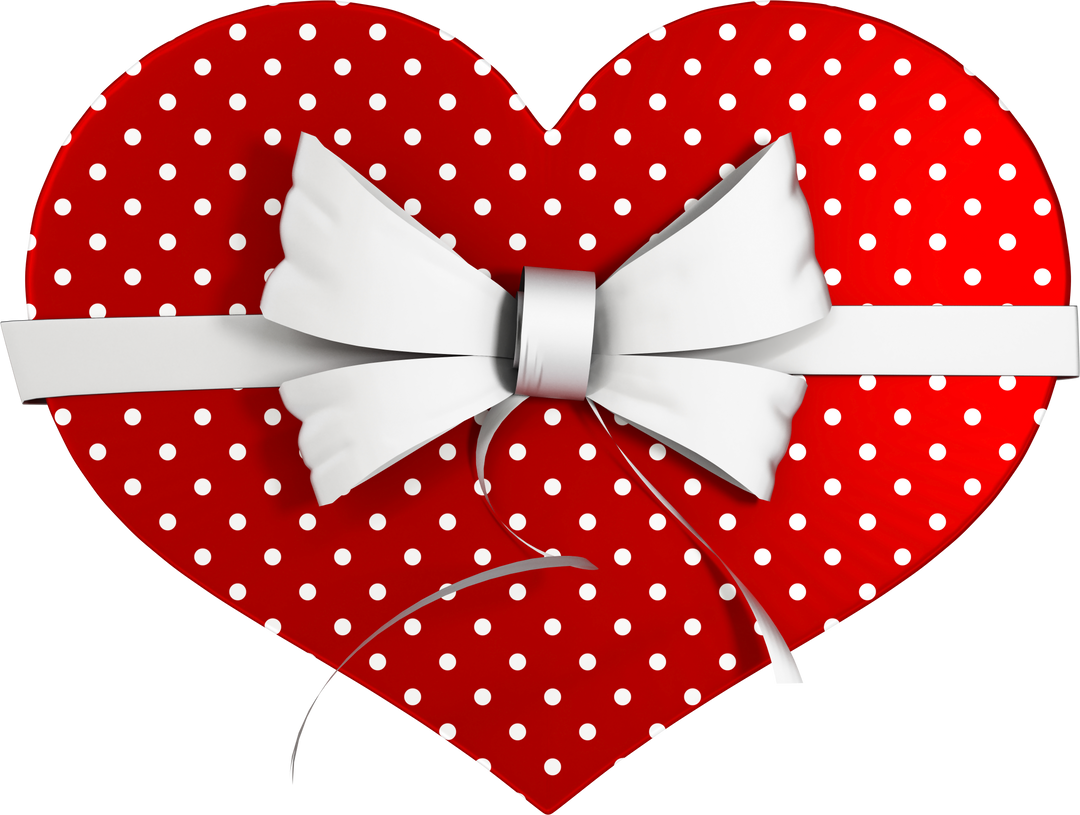 Transparent Red Heart Gift Box with White Polka Dots and Bow, Valentine’s Day Illustration - Download Free Stock Images Pikwizard.com