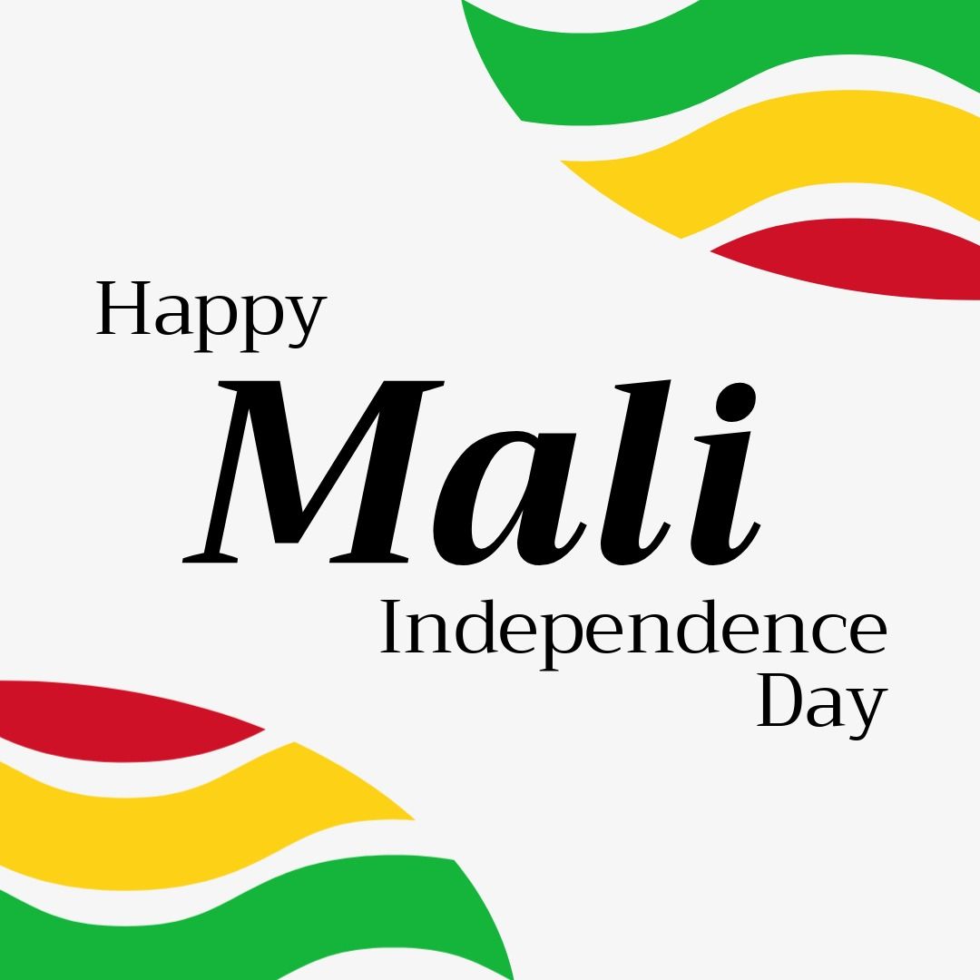 Illustration of happy mali independence day text with green, yellow, red designs on white background - Download Free Stock Templates Pikwizard.com