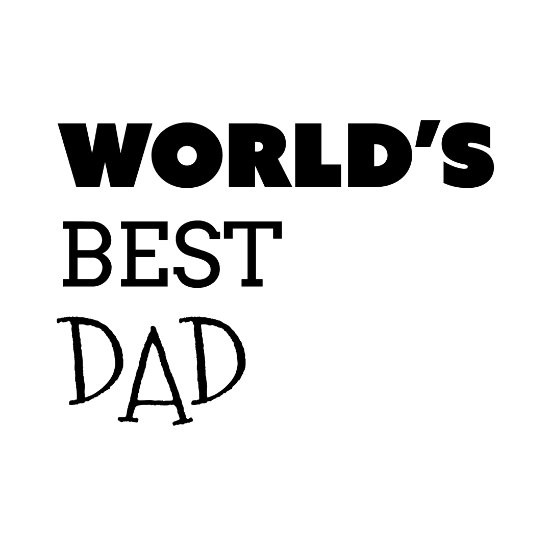 World's Best Dad Text Stamp on Transparent Background