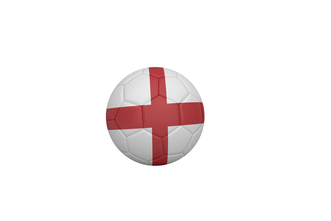 Transparent Soccer Ball With Red Cross Design Visual