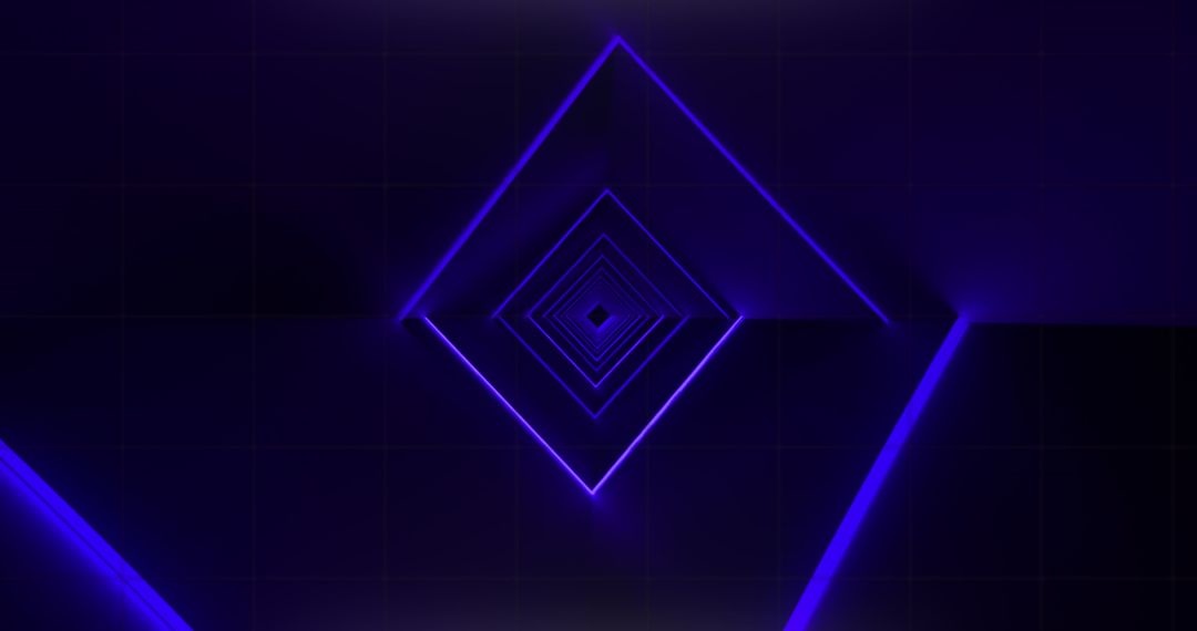 Abstract Blue Neon Geometric Light Pattern Digital Background