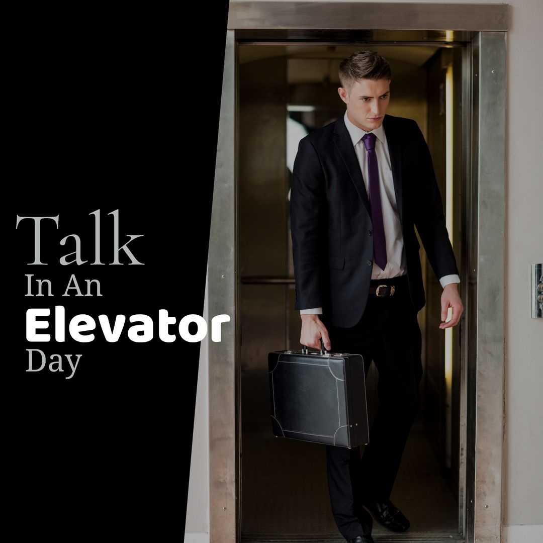 Young Businessman Stepping Out of Elevator For Communication