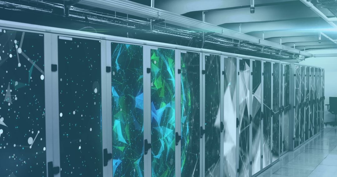 futuristic data center with abstract digital interface - Free Images, Stock Photos and Pictures on Pikwizard.com