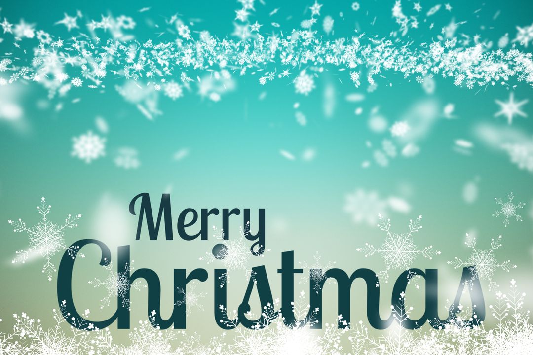 Festive Snowflakes with Merry Christmas Greeting