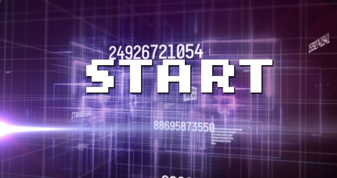 Start Screen with Digital Data and Light Trails