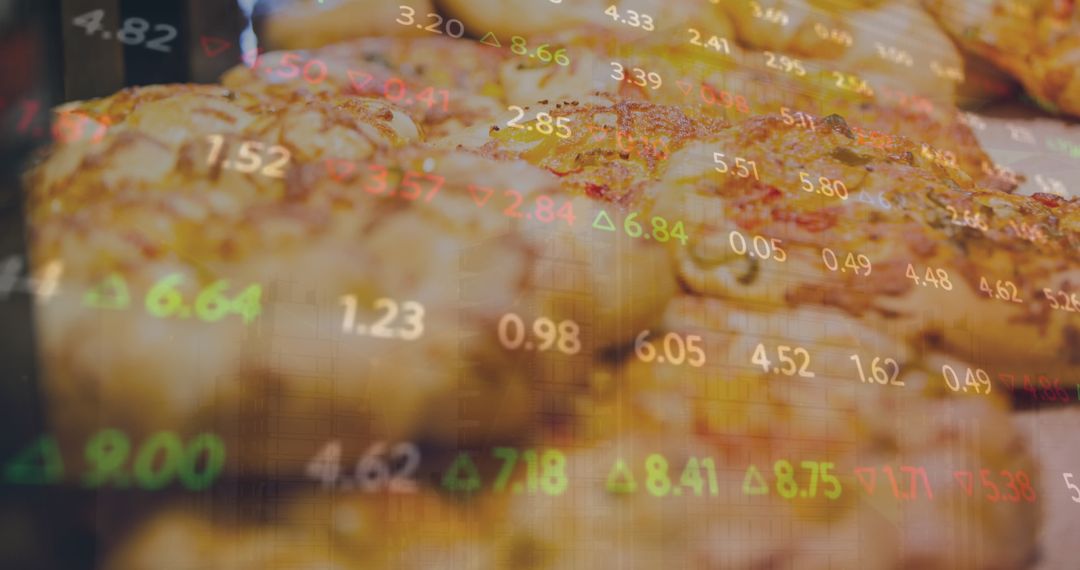Stock Market Data Overlay on Freshly Baked Cookies