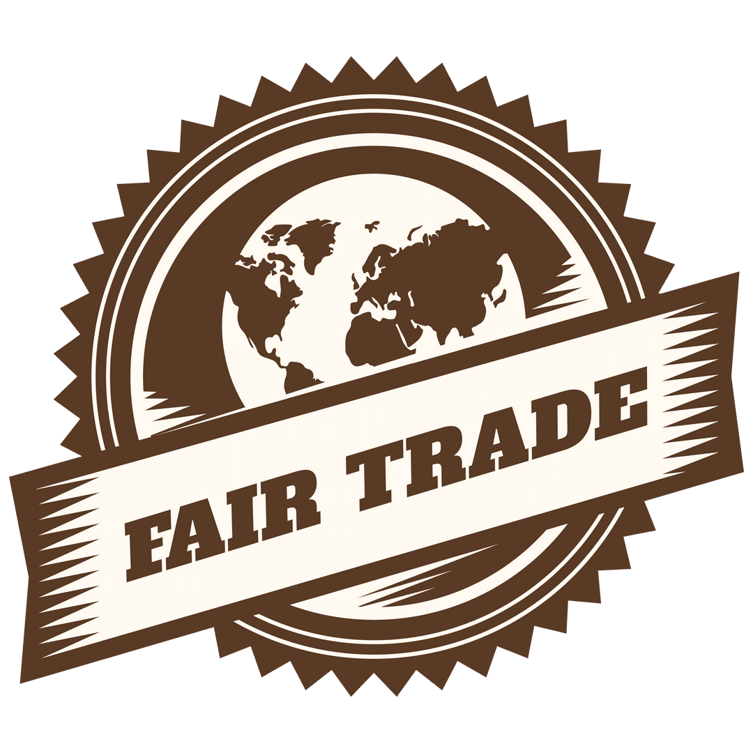 Fair Trade Banner with Globe on Transparent Background