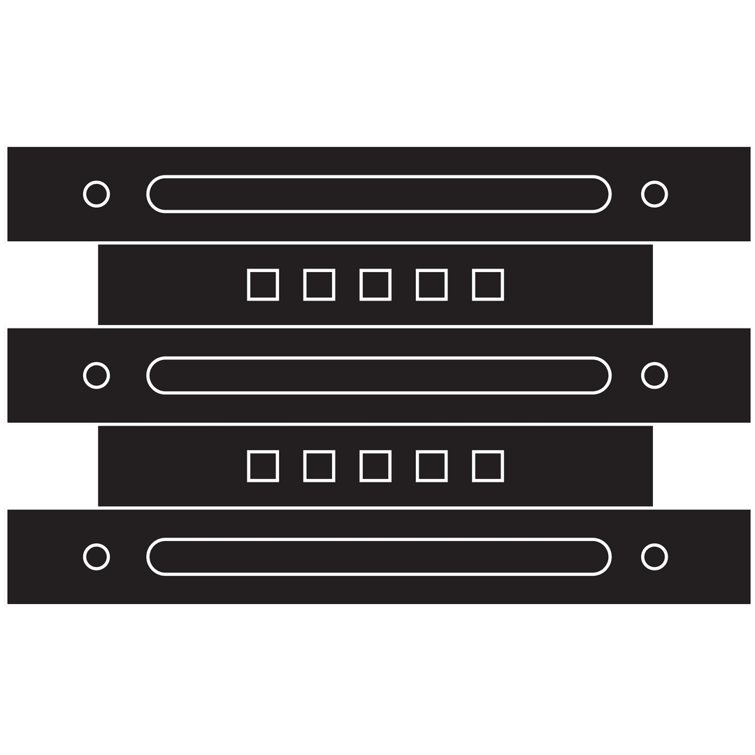 Simple Black and White Server Rack Illustration