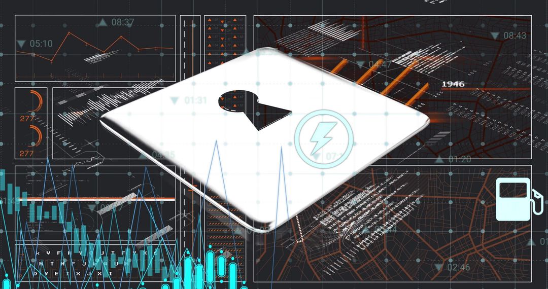 Digital Security and Data Processing Concept Illustration