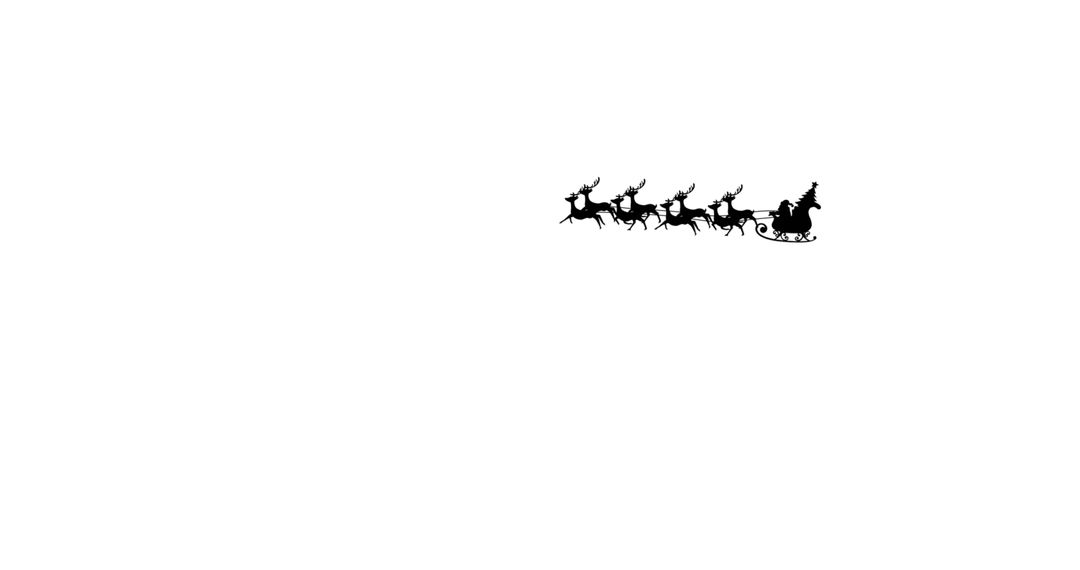 Silhouette of Santa Sleigh with Reindeer on White Background - Free Images, Stock Photos and Pictures on Pikwizard.com