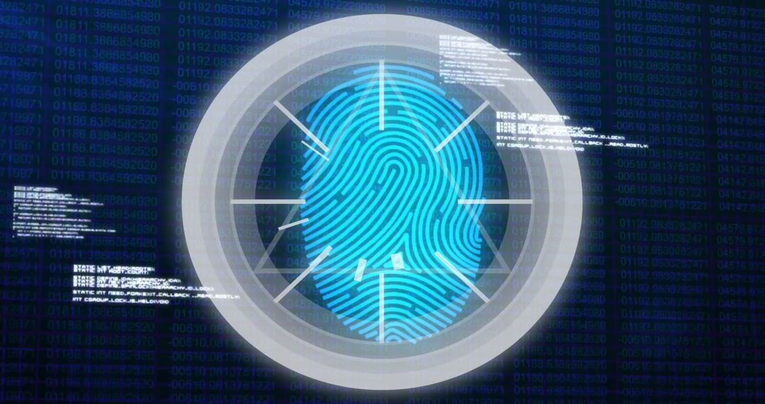 Biometric Fingerprint Hudson Eye With Digital Info Overlay