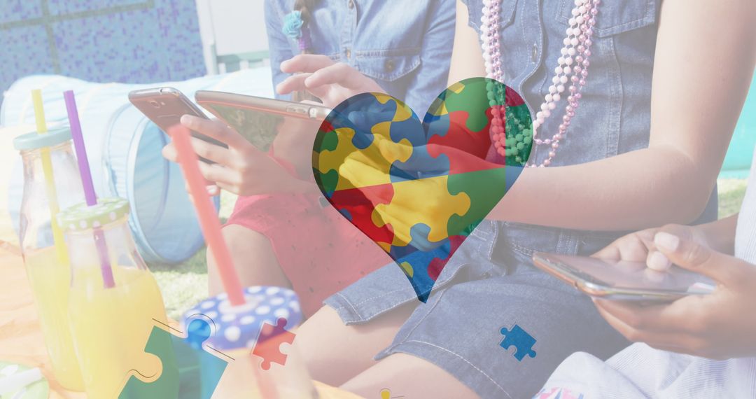 Colorful Puzzle Heart Symbolizing Autism Awareness