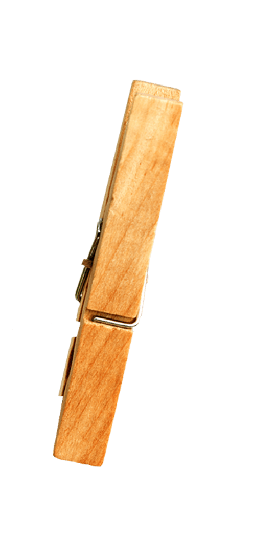 Wooden Clothes Peg on Transparent Background for Laundry and Domestic Uses