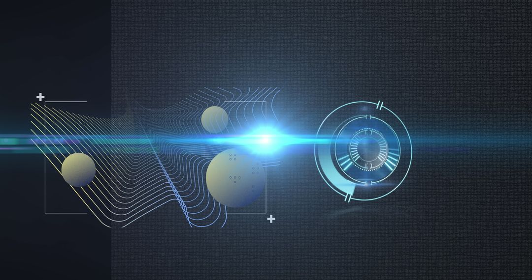 Futuristic Digital Interface with Geometric Lens Flare