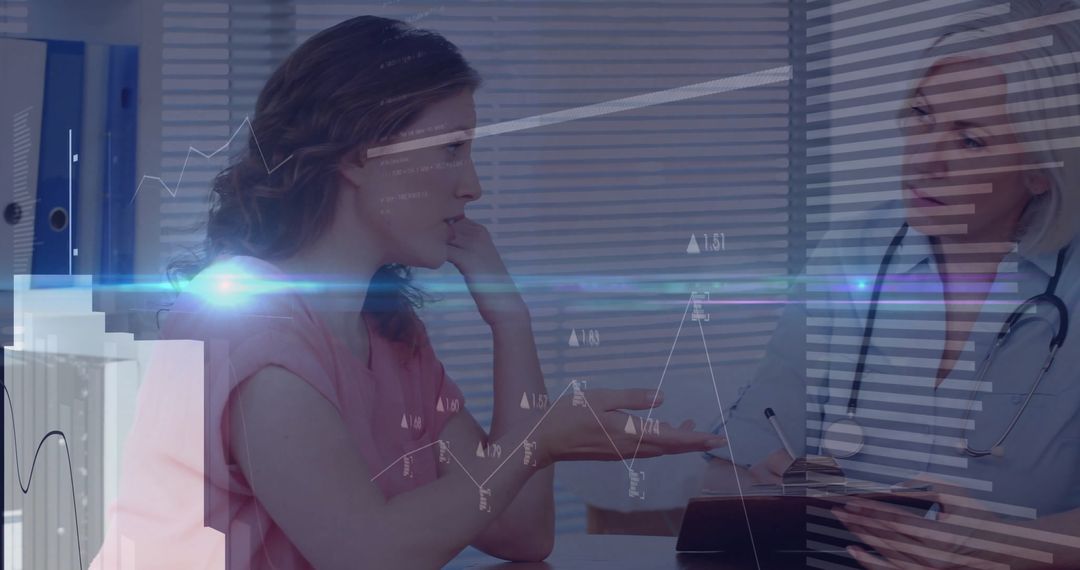 Doctor and Patient Discussing Medical Diagnostics with Digital Interface