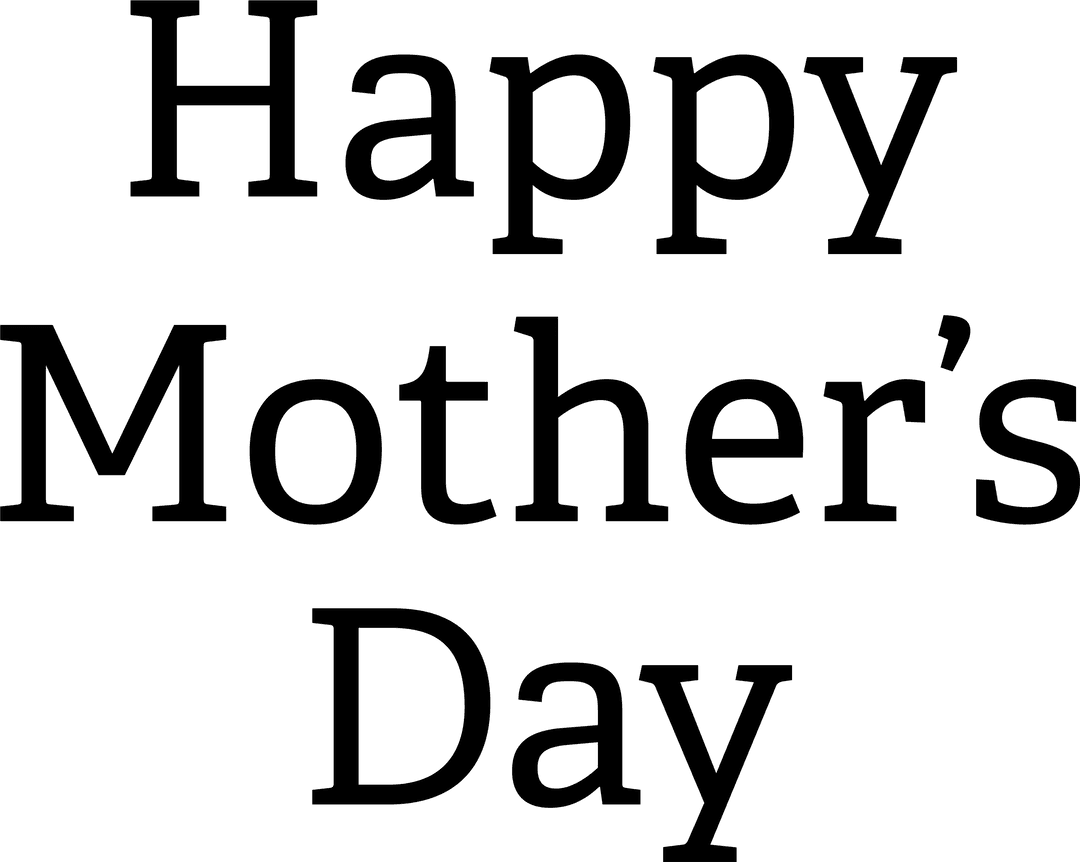 Happy Mother's Day Text on Transparent Background