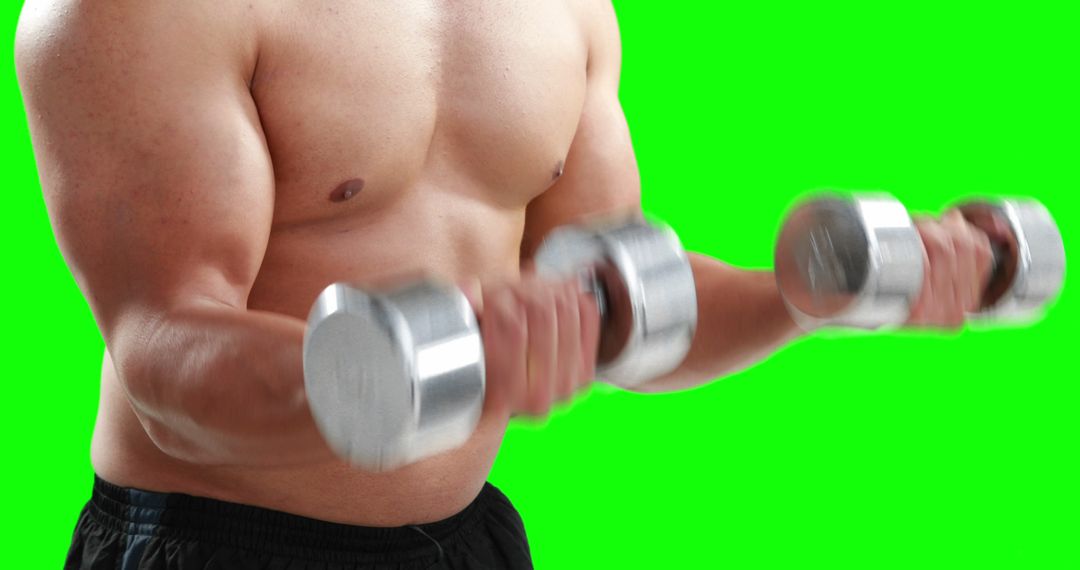 Man Weight Training with Dumbbells on Green Screen Background - Free Images, Stock Photos and Pictures on Pikwizard.com