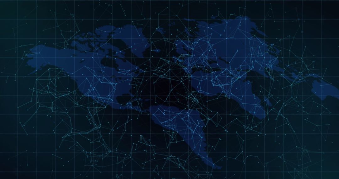Global Connectivity Concept on Digital Network World Map