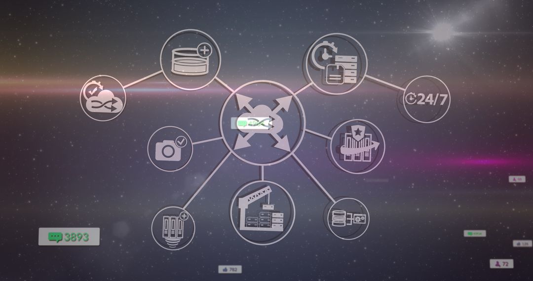 Digital Interface Concept with Social Media Network Icons