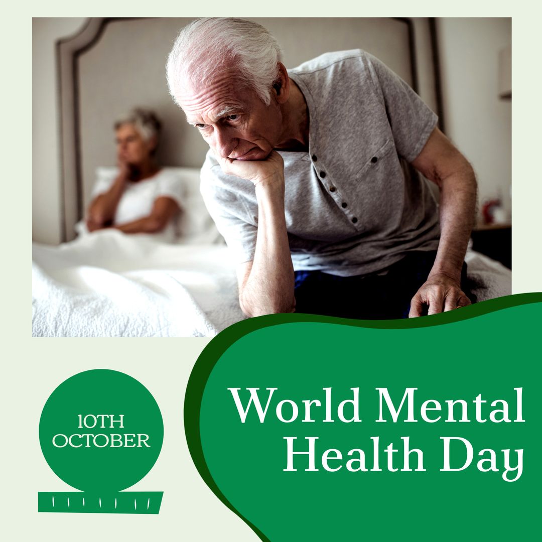 Elderly Man Reflecting on World Mental Health Day