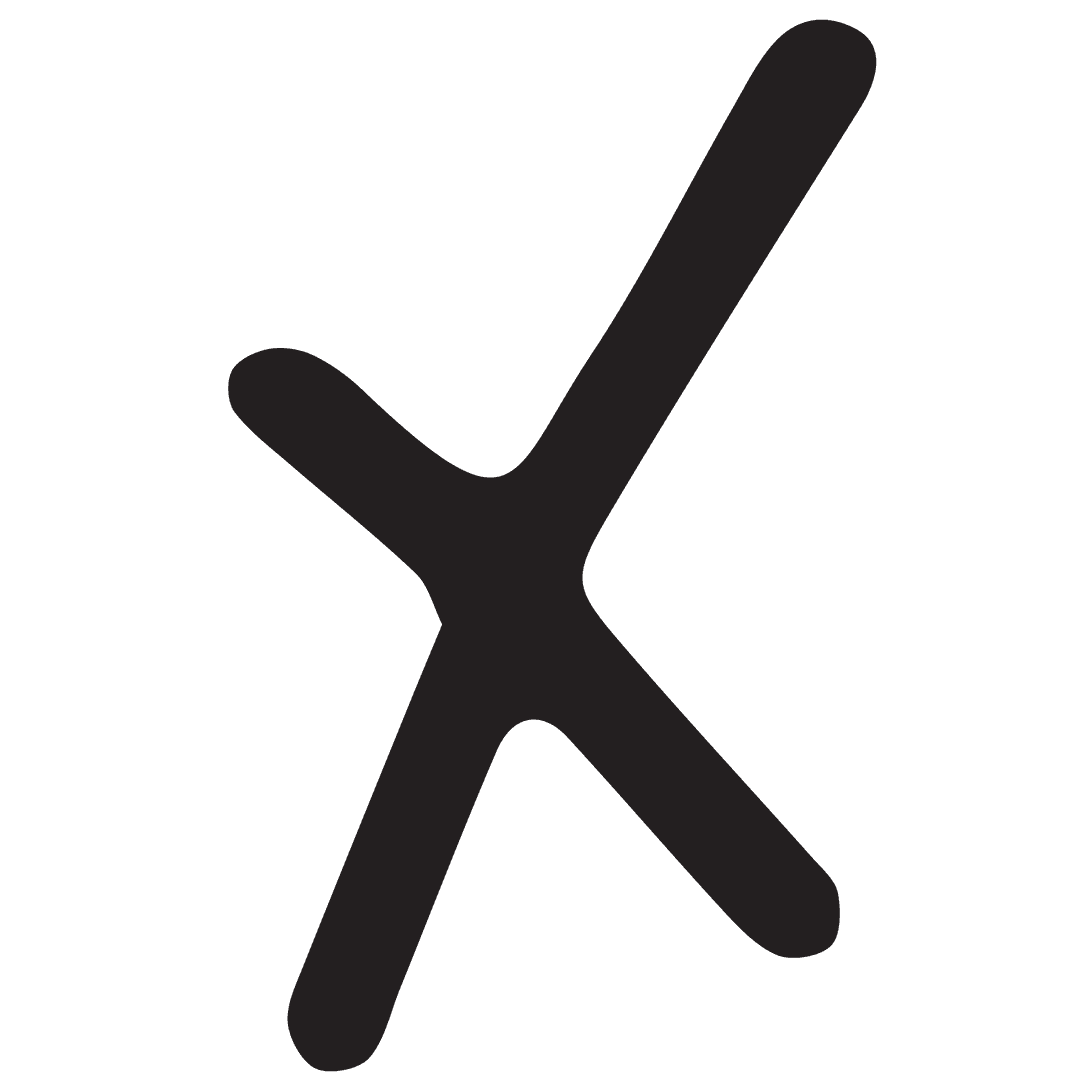 Minimalist Black X Mark on Transparent Background