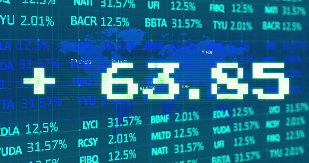 Digital Stock Market Growth on Blue Financial Display