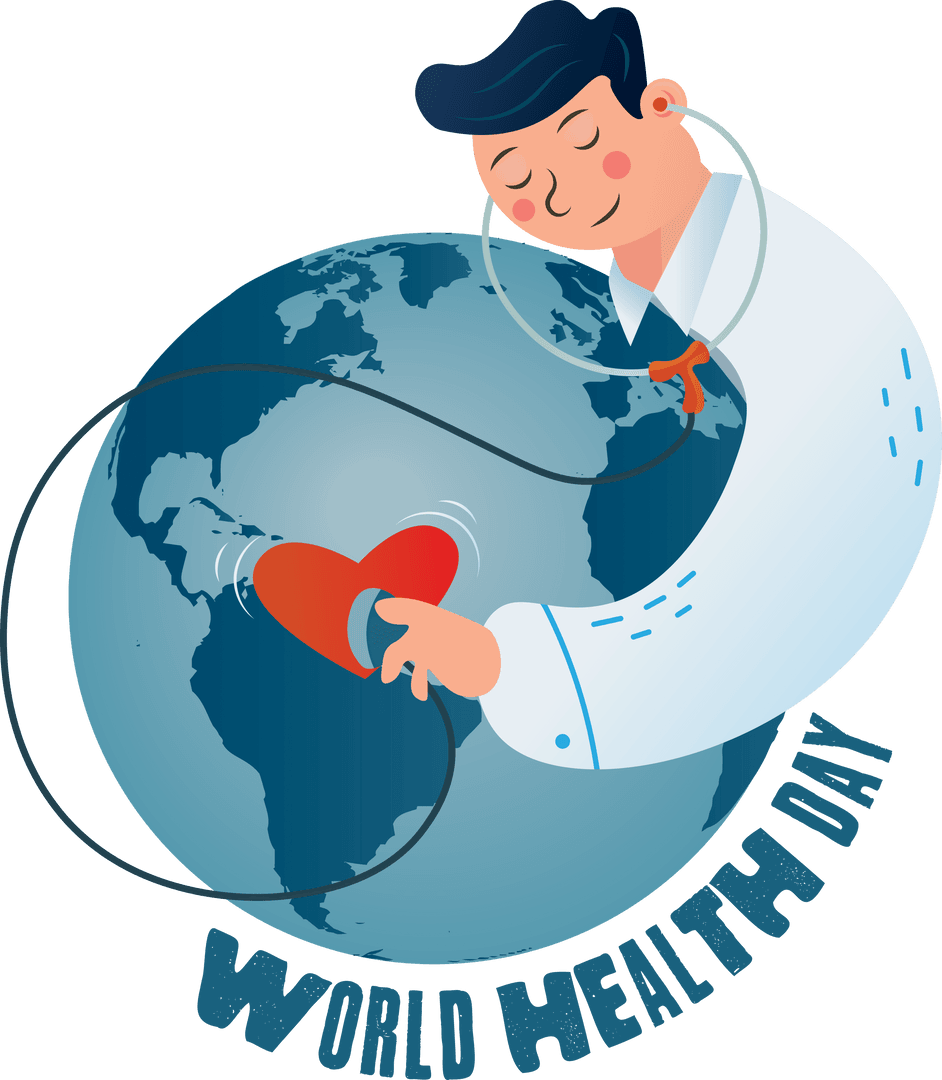 World Health Day Celebration with Caring Doctor and Globe